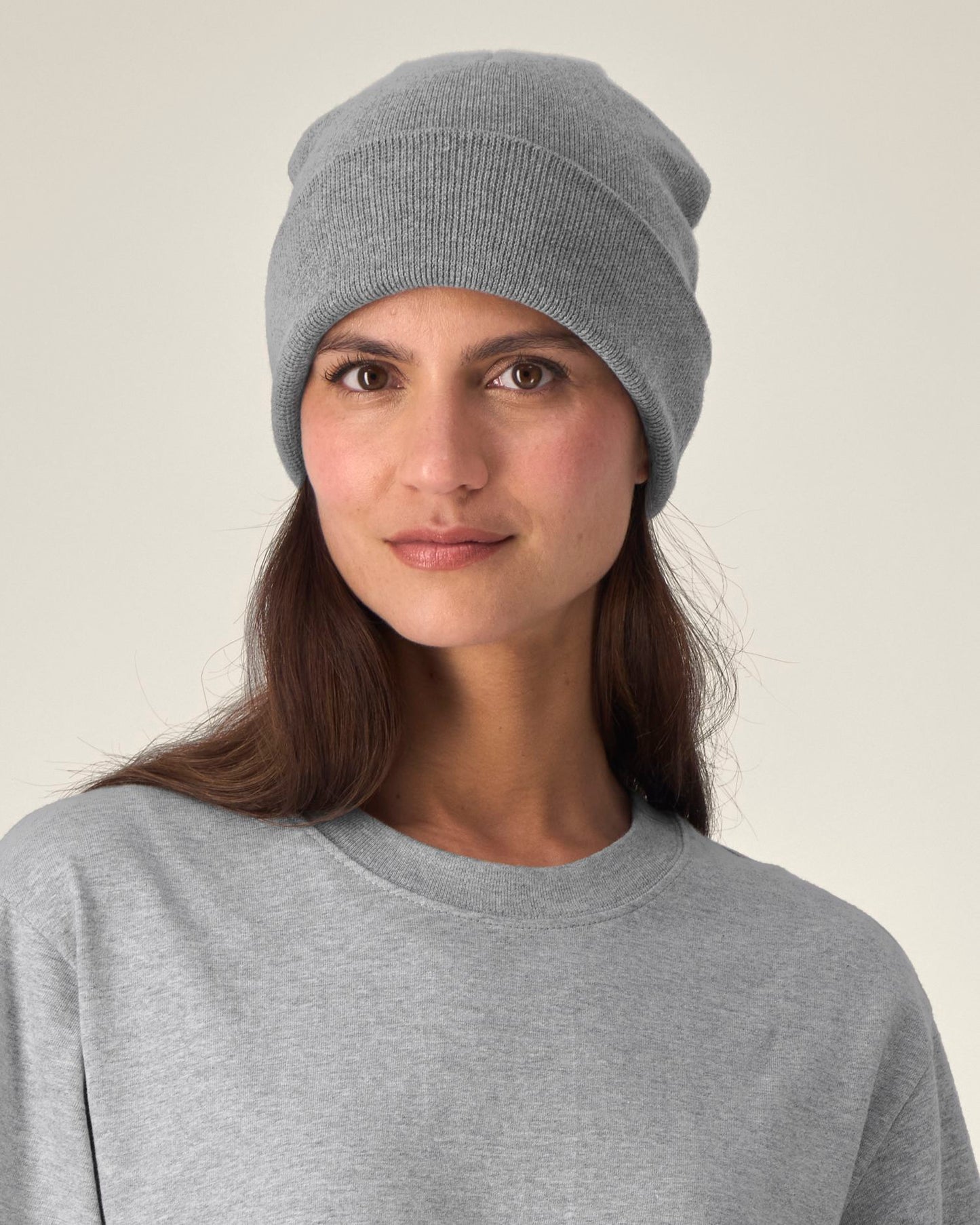 Rib Beanie - Mid Heather Grey