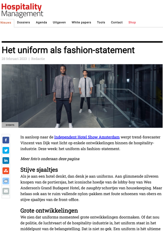 By Rockland duurzame bedrijfskleding in Hospitality Management