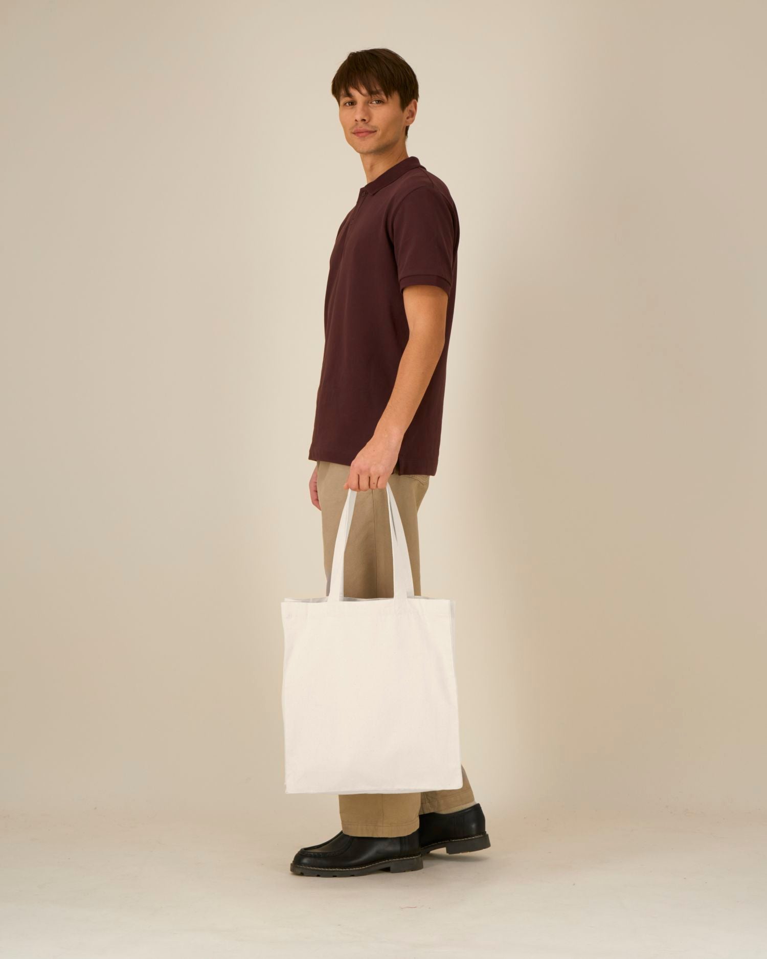 Mid Tote Bag - Natural Raw