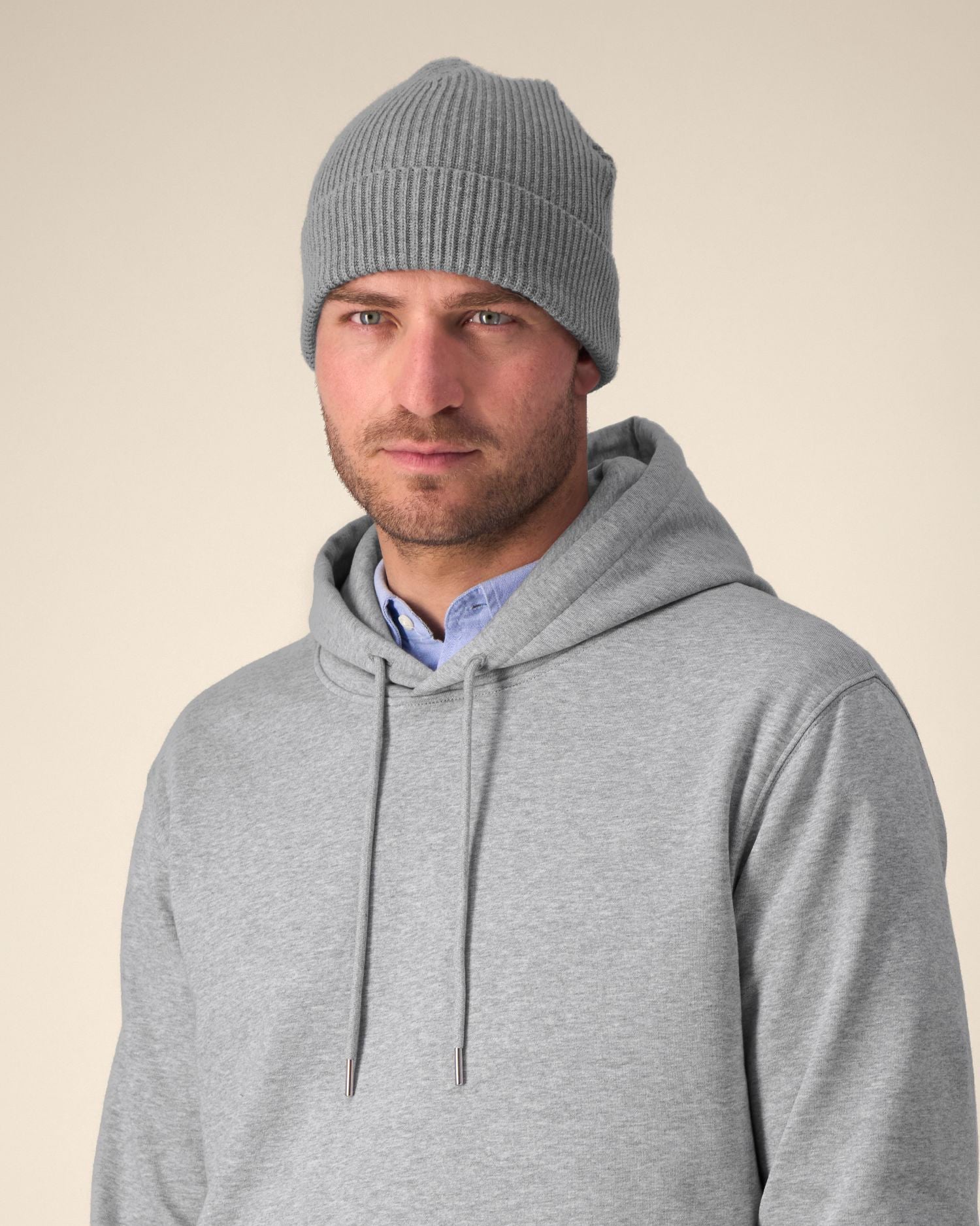 Fisherman Beanie - Mid Heather Grey