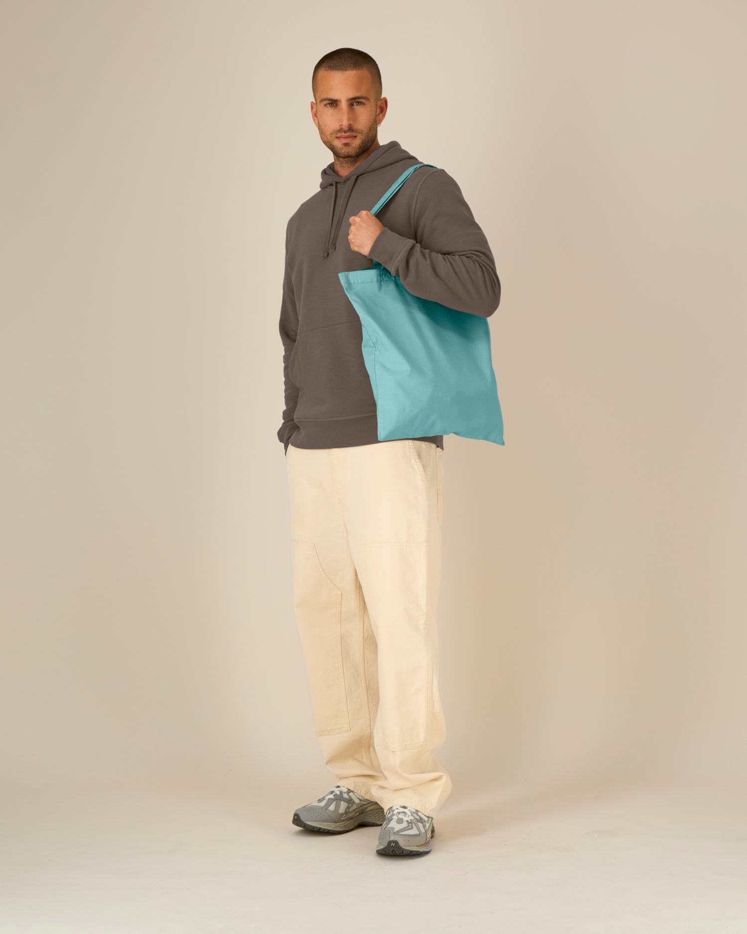 Light Tote Bag - Teal Monstera