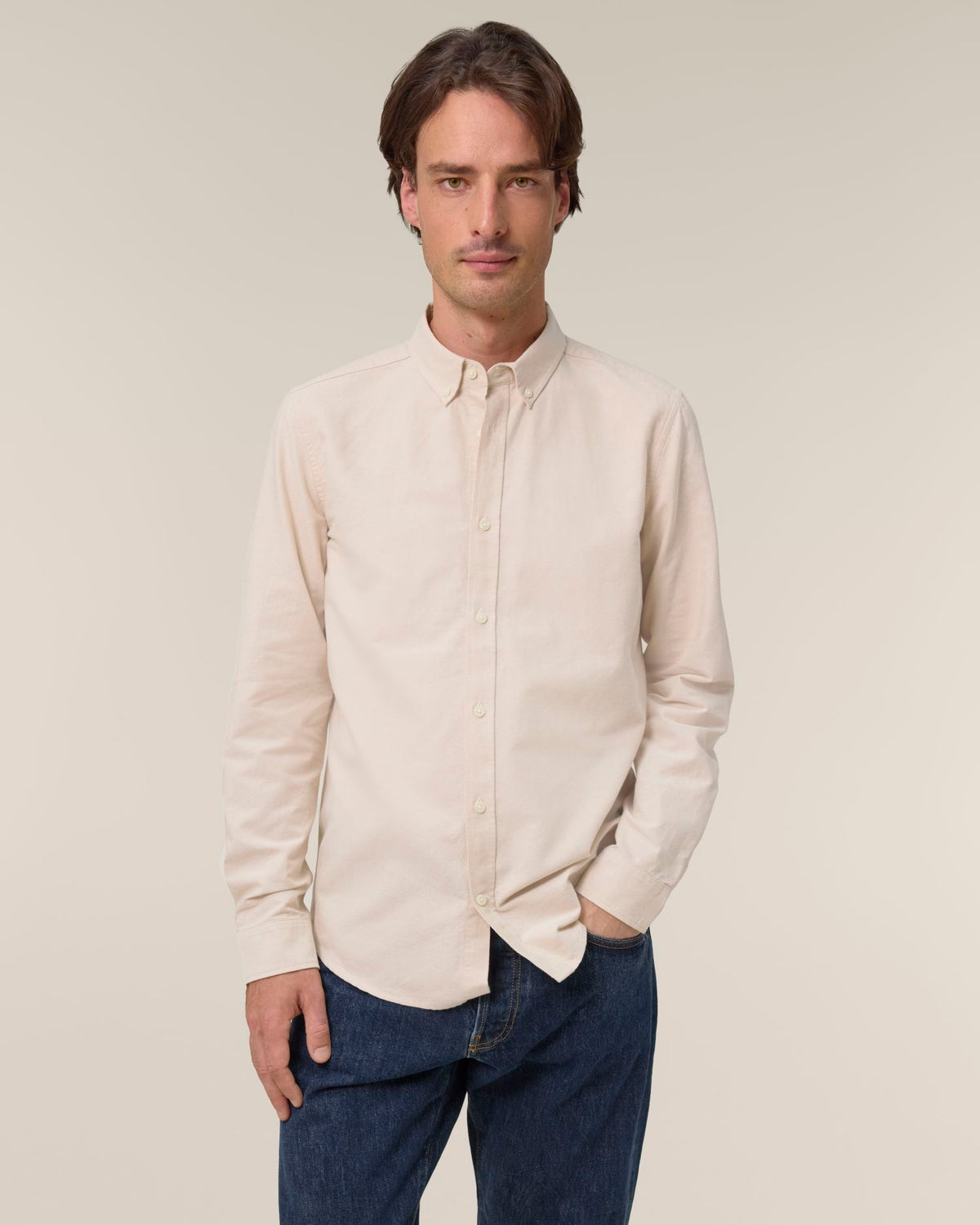 Stanley Oxford Shirt - Beige Oxford