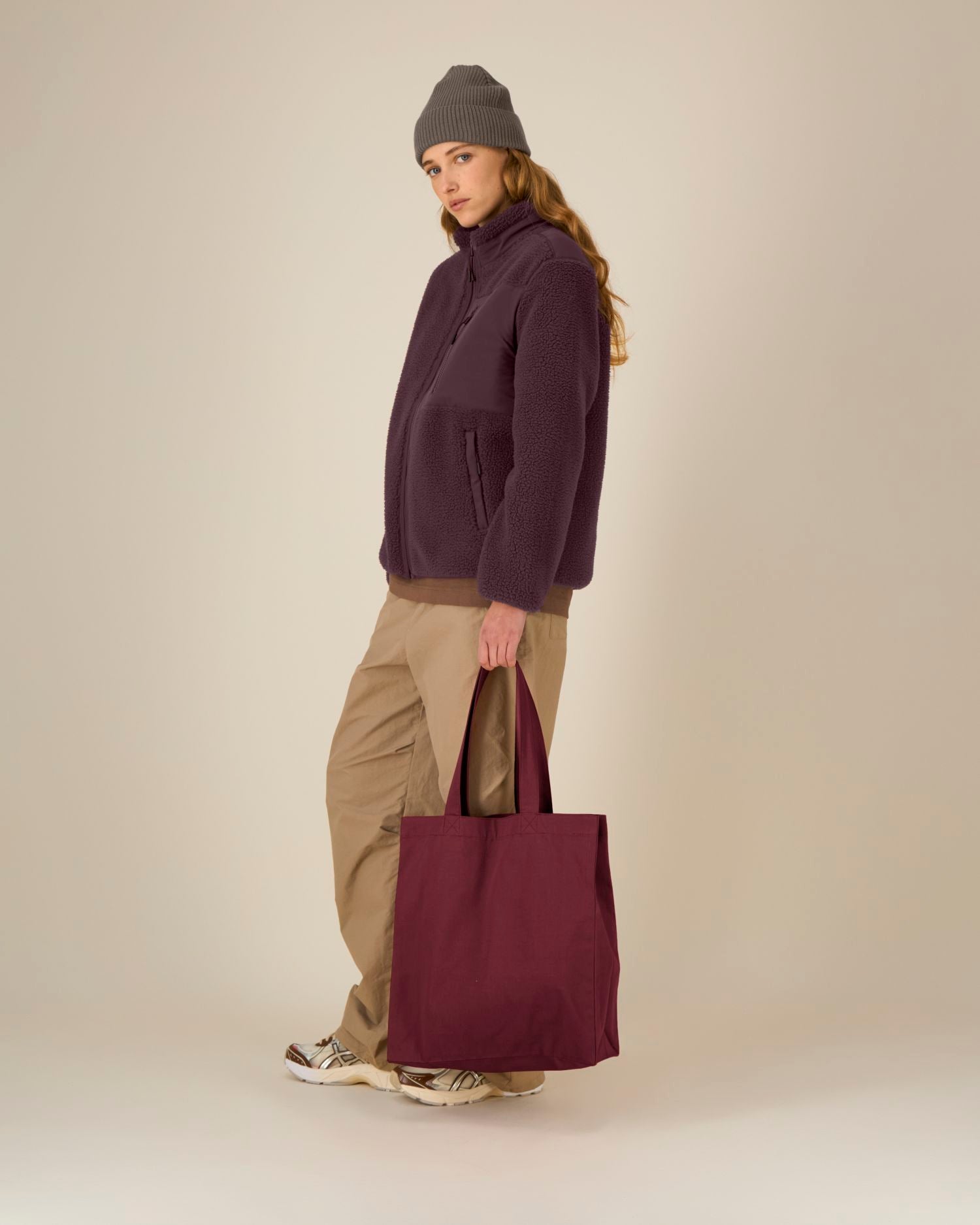 Mid Tote Bag - Burgundy