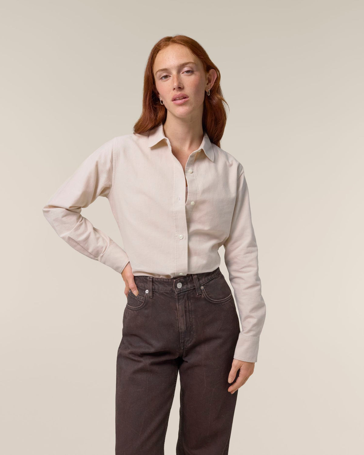 Stella Oxford Shirt - Beige Oxford